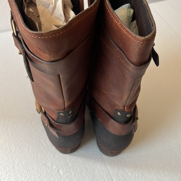 Merrell Women Oak leather Mid Calf Moto boot water resistant buckle harness 10.5 - Picture 12 of 16